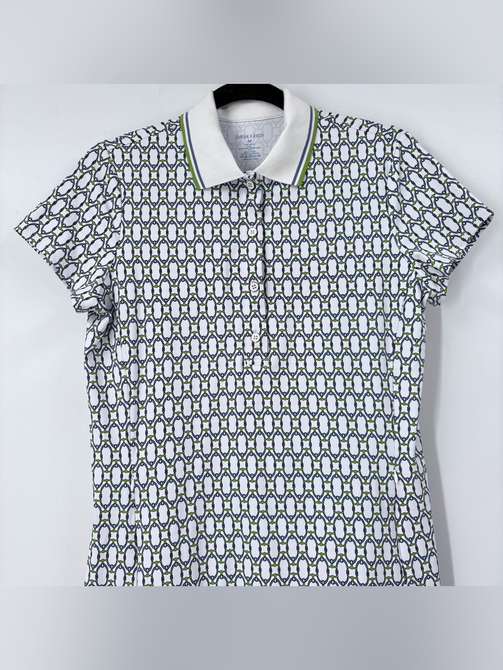 J. McLaughlin White Blue Green Signet Lock Dorte Dress - Picture 6 of 16